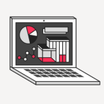 Icon Illustration - Computer Laptop Data Charts